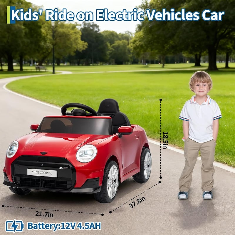 12V Ride on Car for Kids with Remote Control, Licensed BMW Electric Car, Black