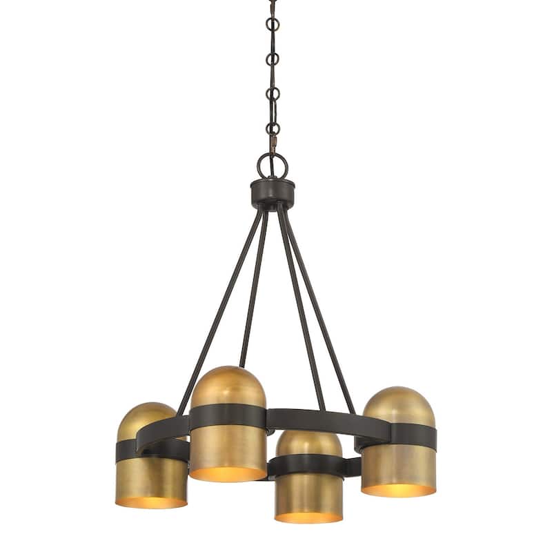 Savoy House 1-1151-4 Andover 4 Light 20" Wide LED Chandelier - Mediterranean Bronze / Riviera Brass