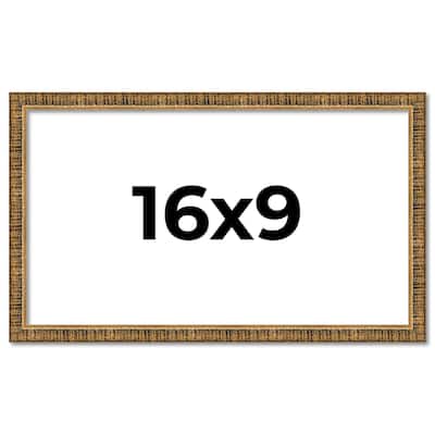 16x9 Frame Gold Solid Wood Picture Frame - Complete Modern Photo Frame