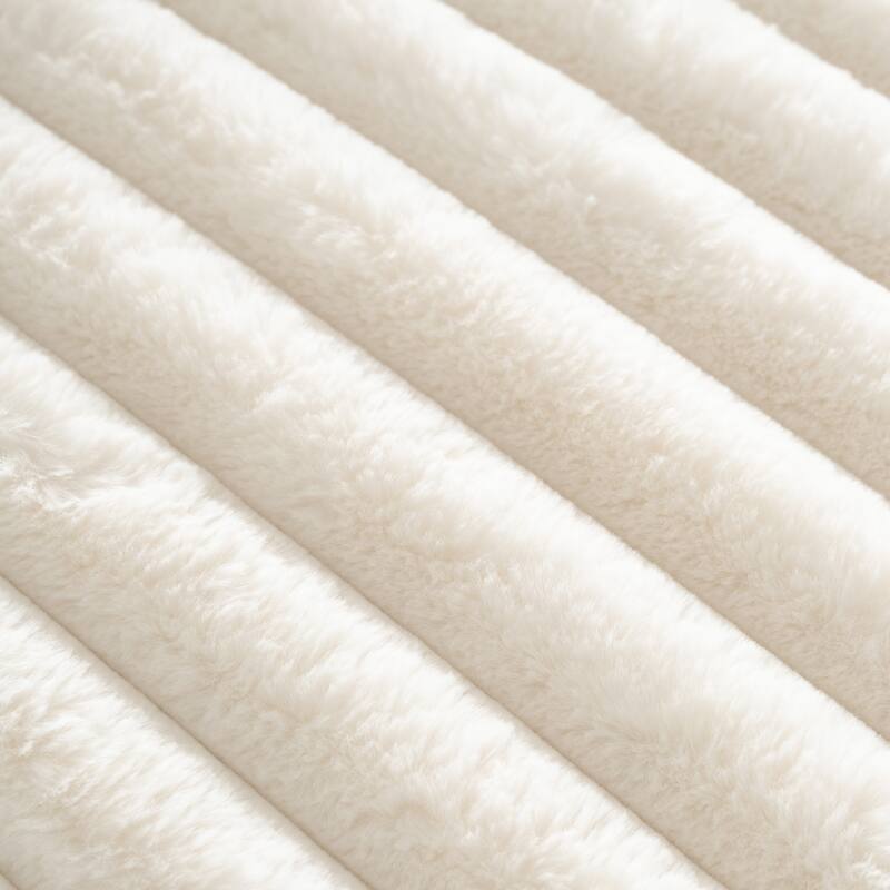 L Shape Modular Sectional Sofa with Chaise, Full-Compressed Boneless Couches, Faux Fur 3 Seat Sofa with 2 Throw Pillows