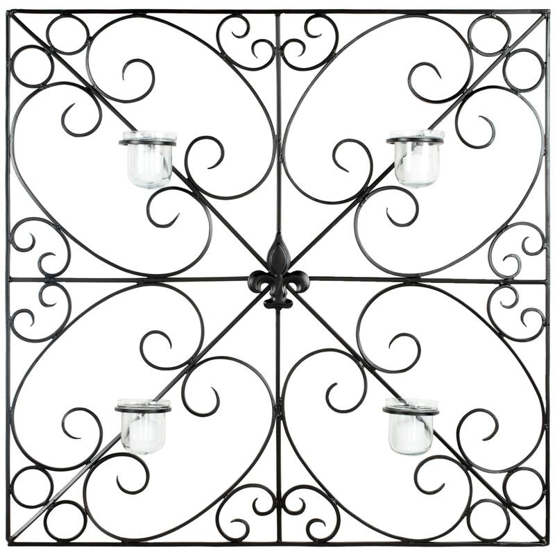 SAFAVIEH Cvetka Squared Candle Holder Wall Sconce - 28.3"x3.9"x28.3" - 28Wx4Dx28H