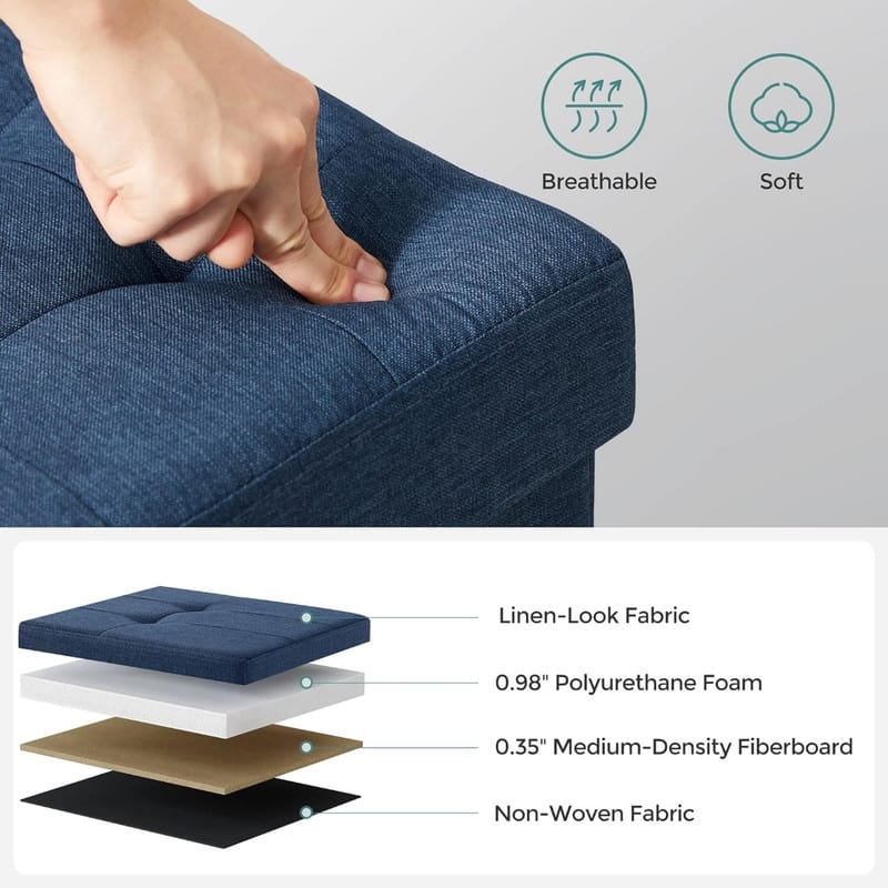 43 Inches Folding Storage Ottoman Bench