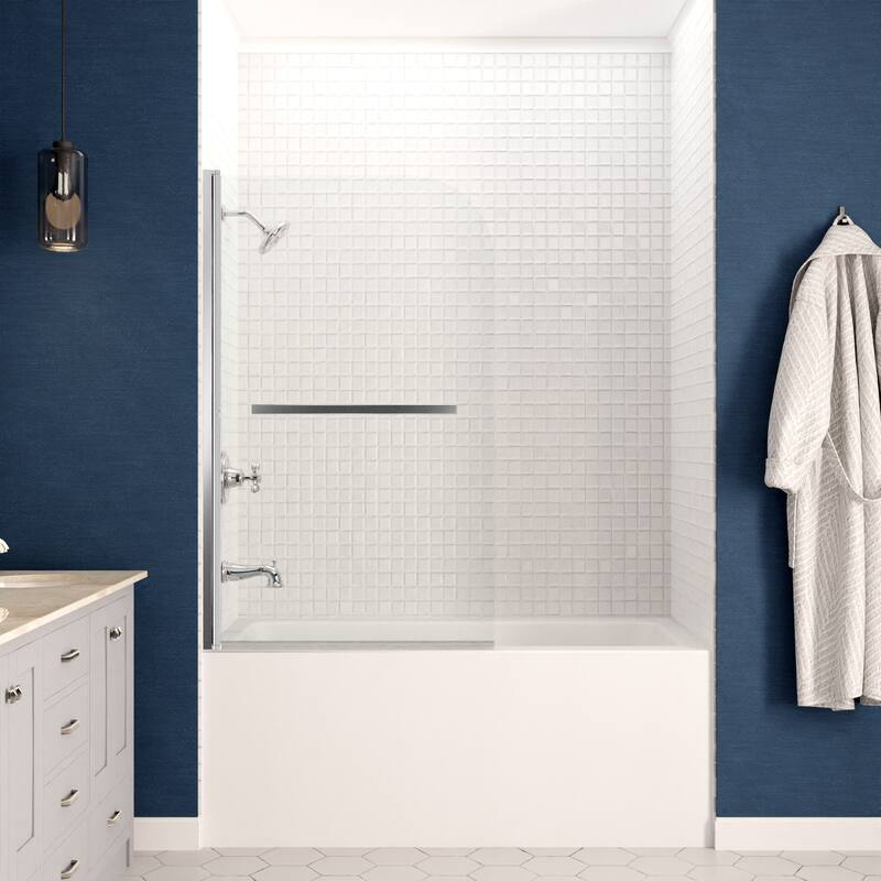 Myth 28 in. x 56 in. Frameless Tub Door with TSUNAMI GUARD