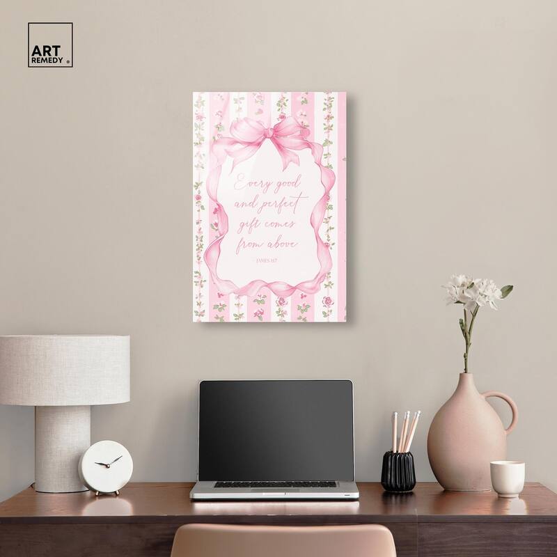 Good and Perfect Gift Bow Acrylic by Art Remedy, Ready to Hang