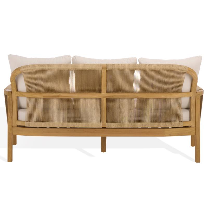 SAFAVIEH Couture Rogers Teak & Hyacinth Sofa - 69"W x 34"D x 34"H