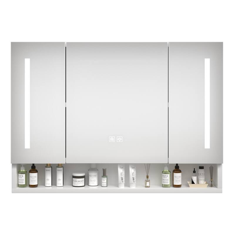 Modern 39x28 inches Bathroom Cabinets,Medicine Cabinets with Mirrors and LED Lights,Bathroom Cabinet with Multilevel Storage