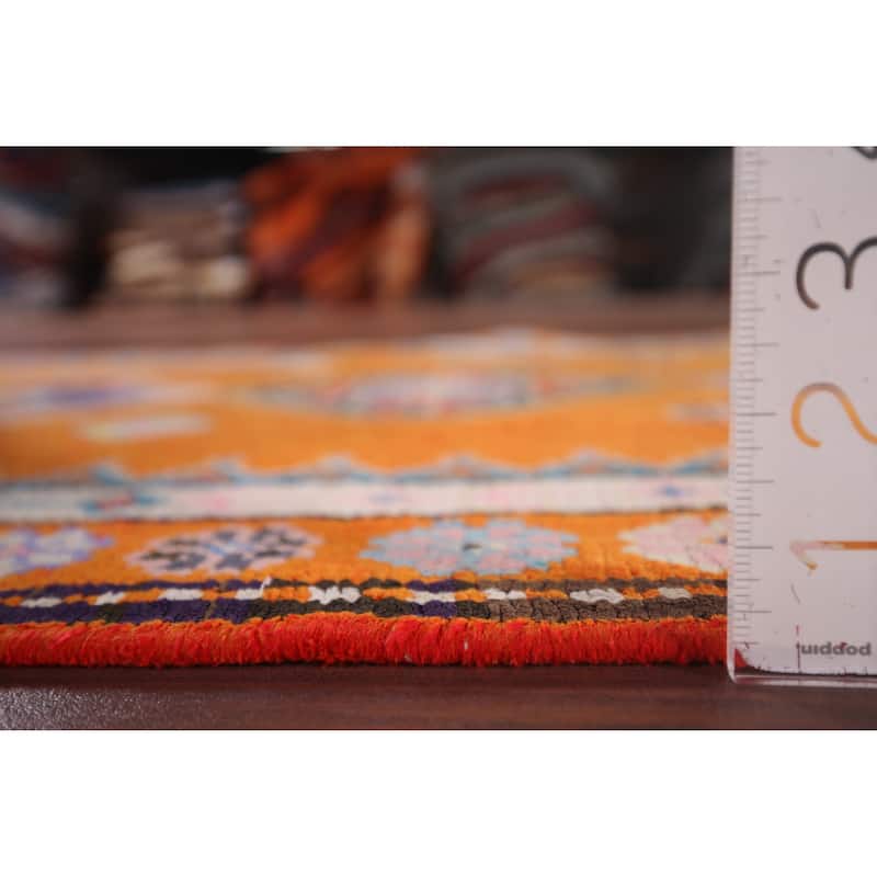 Orange Anatolian Turkish Vintage Runner Rug Handmade Silk Carpet - 2'10"x 13'0"