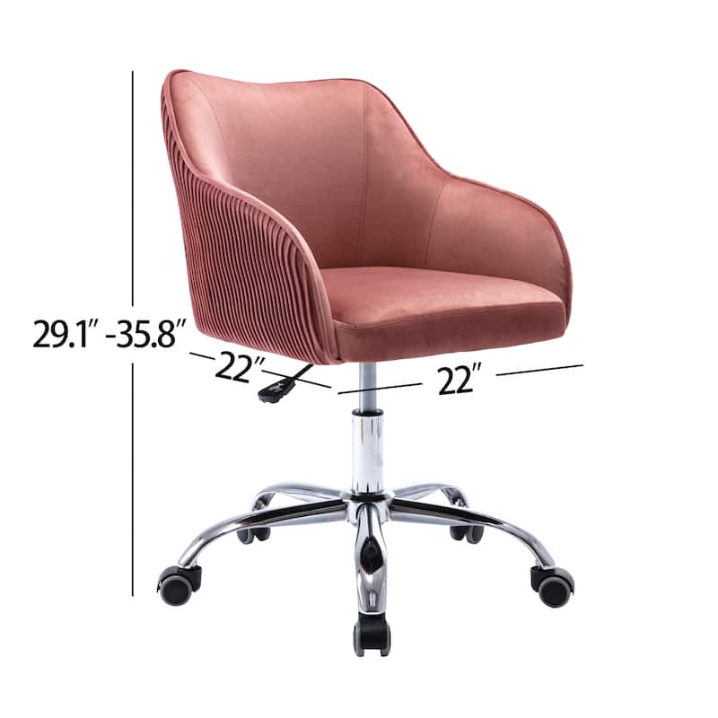 Corvus Braff Velvet Upholstered Adjustable Ergonomic Office Chair