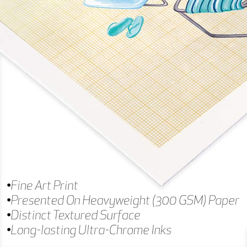 Flamingos Beach Fine Art Paper Print by Amélie Legault - Multi - 32x24