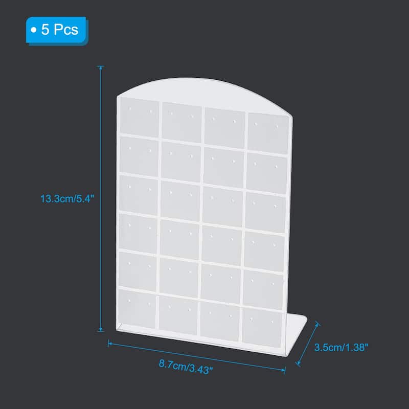 5pcs Earring Display Stand,Acrylic Earring Holder 48 Hole L Rack - Black