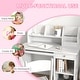 preview thumbnail 5 of 8, Kids Desk and Chair Set with Storage, Study Desk with Chair for Children 5-8 Years Old, Gray - White