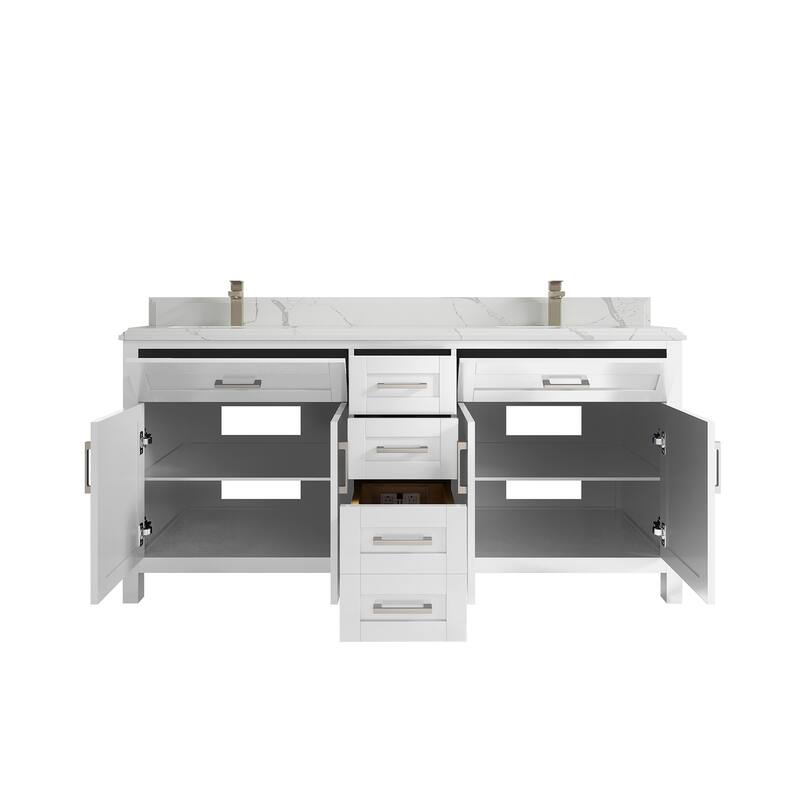 Willow Collections 72 in. W x 22 in. D Double Sink Bathroom Vanity with Countertop