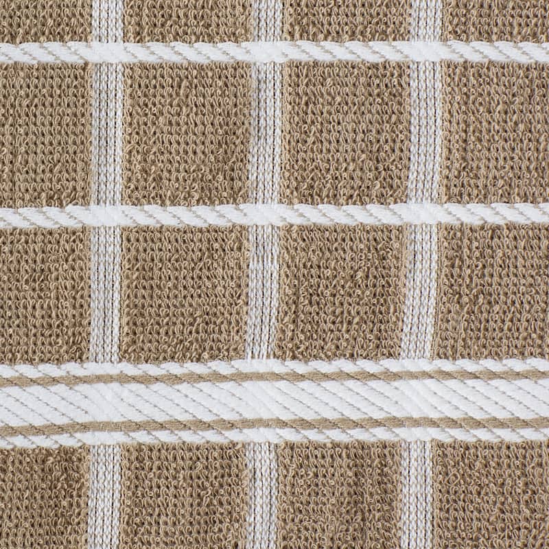 DII Solid Honey Gold Windowpane Terry Dishtowel 4 Piece