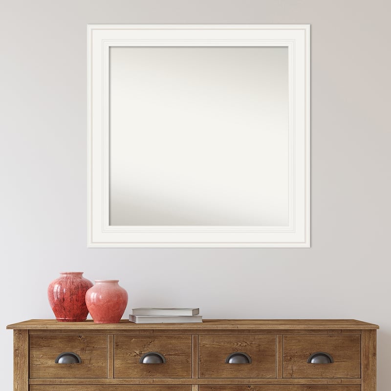 Non-Beveled Wall Mirror - Ridge Black Frame