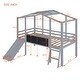 preview thumbnail 17 of 16, Twin Loft House Bed with Slide, Blackboard, Light Strip, Ladder