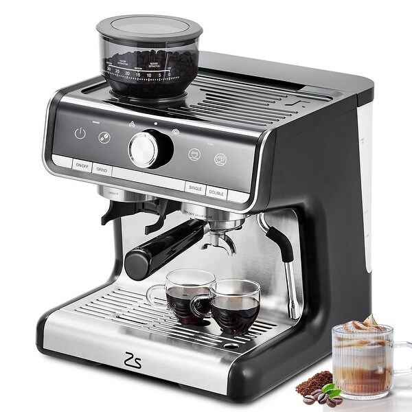 20 BAR Semi-Automatic Espresso Machine with Built-in Grinder Milk