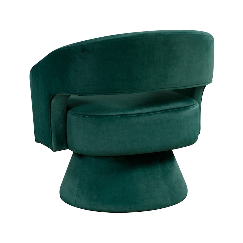 Arden 27" Velvet Swivel Chair - 360-Degree Metal Swivel Base