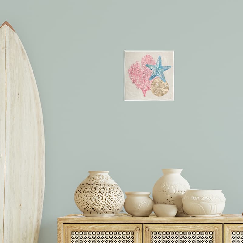 Stupell Sea Life Trio on Beige Wall Plaque Art Design By Amber Sterling