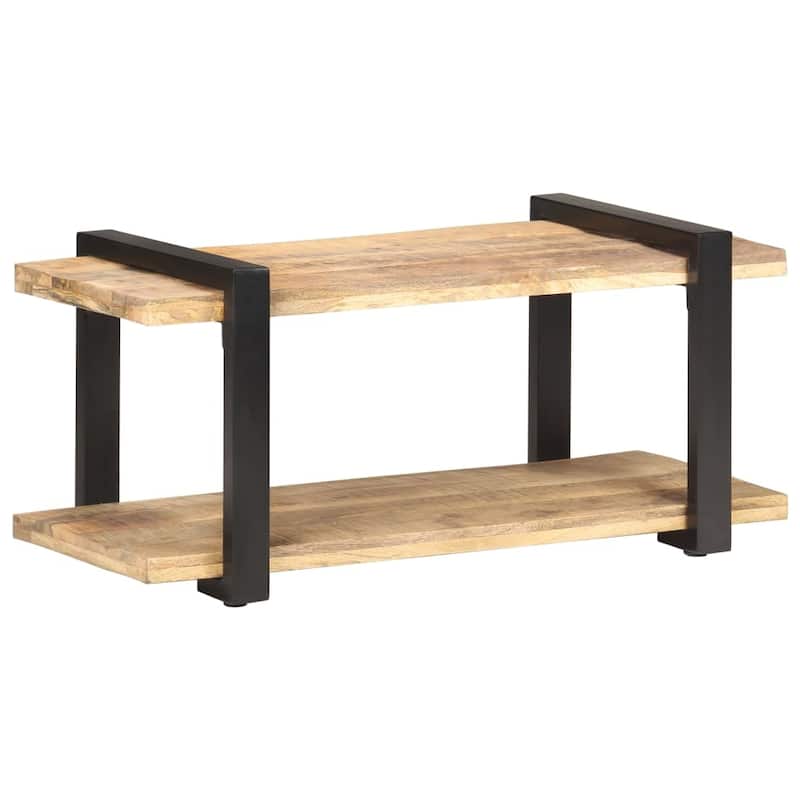 vidaXL TV Stand 35.4"x15.7"x15.7" Rough Mango Wood