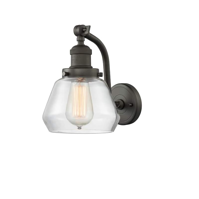 Innovations Lighting Fulton Single Light 12" Tall Wall Sconce - Oiled Rubbed Bronze / Clear