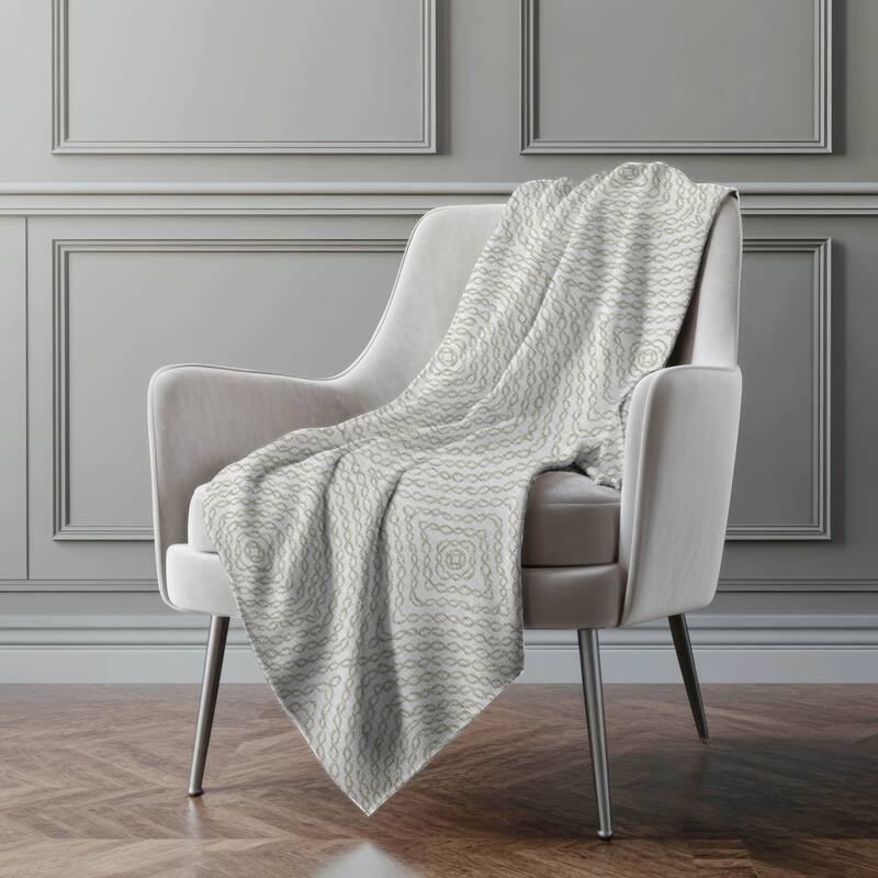 Premium Machine Washable ASB74 Modern Links Sherpa Throw Blanket