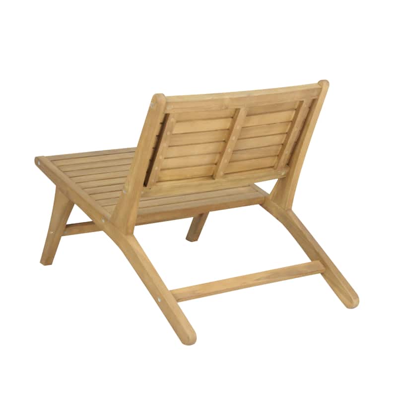 Seagrove Mid-Century Modern Wood Armless Outdoor Patio Chair, Natural by JONATHAN Y