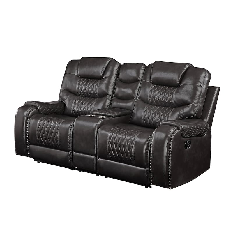Livette Saddle Arm Motion Loveseat - Magnetite