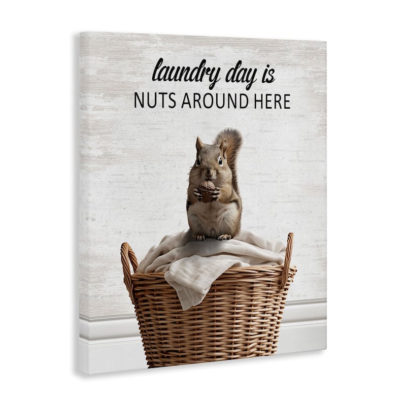 Stupell Funny Laundry Day Is Nuts Canvas Wall Art Design By Lettered and Lined