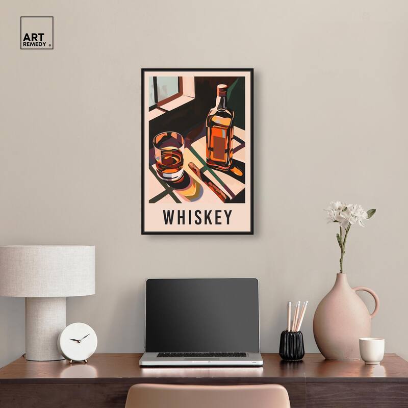 Whiskey Poster Canvas by Art Remedy