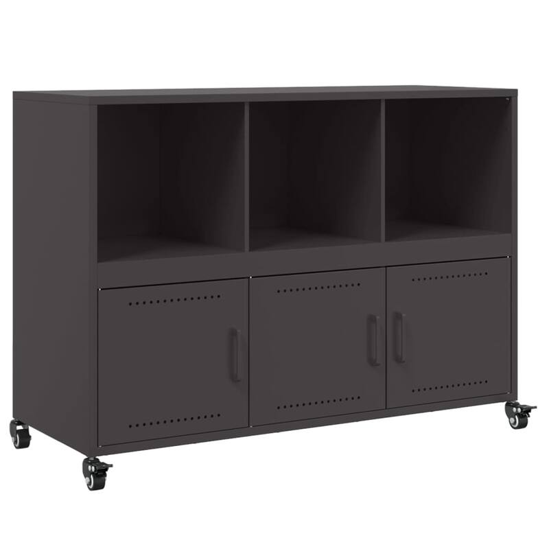 vidaXL Sideboard Black Cold-rolled steel Medium Cabinet Rectangular - 15.4 x 39.6 x 28.3