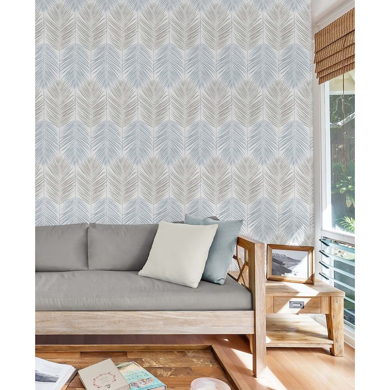 NextWall Two Toned Palm Peel and Stick Wallpaper