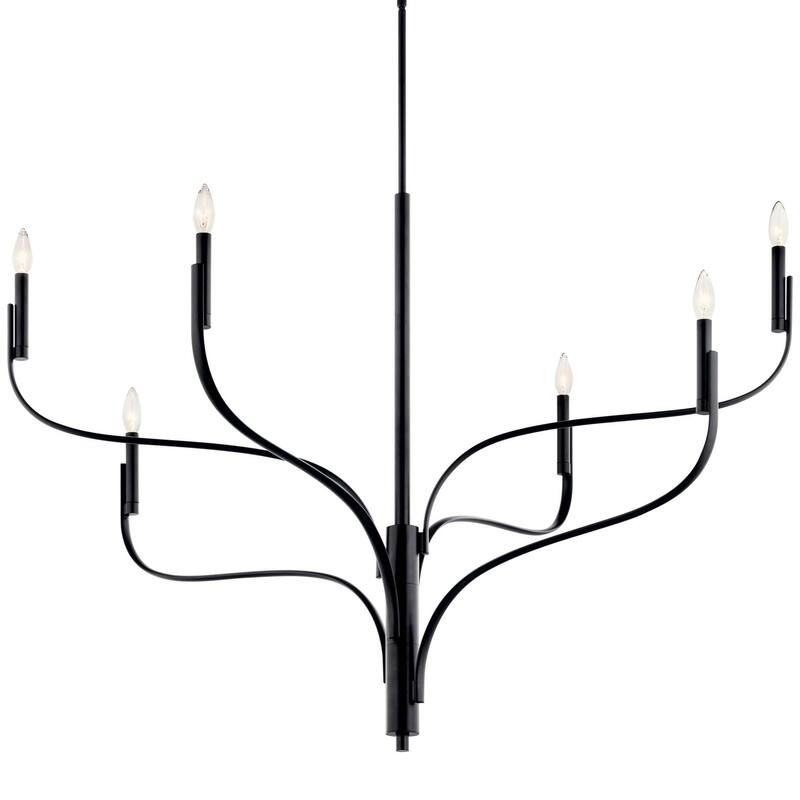 Kichler 52674 Livadia 6 Light 48" Wide Taper Candle Style Chandelier - Black