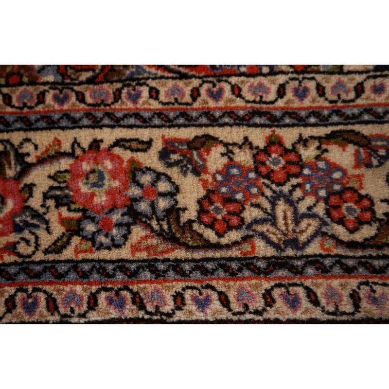 Orange Floral Sarouk Persian Area Rug Handmade Wool Carpet - 3'8"x 5'9"