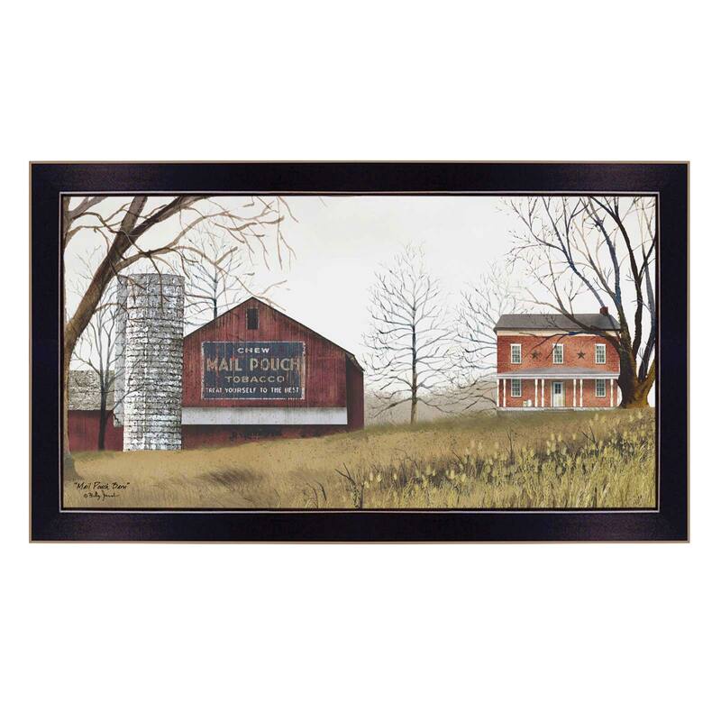 TrendyDecor4U Traditional "Mail Pouch Barn" Framed Print Wall Art by Billy Jacobs - Black