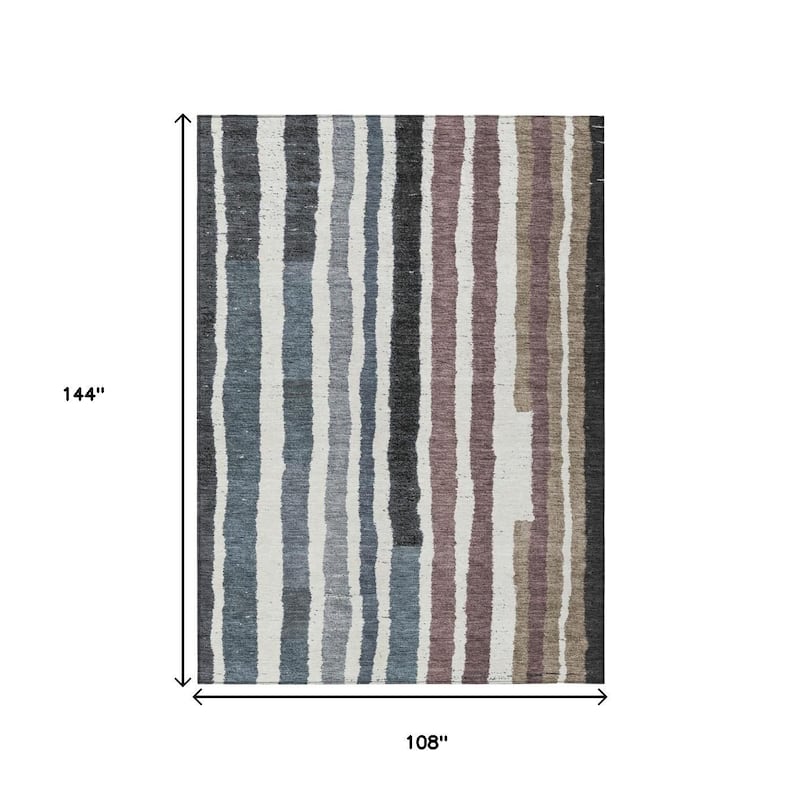 HomeRoots Striped Transitional Rectangle Outdoor Rug