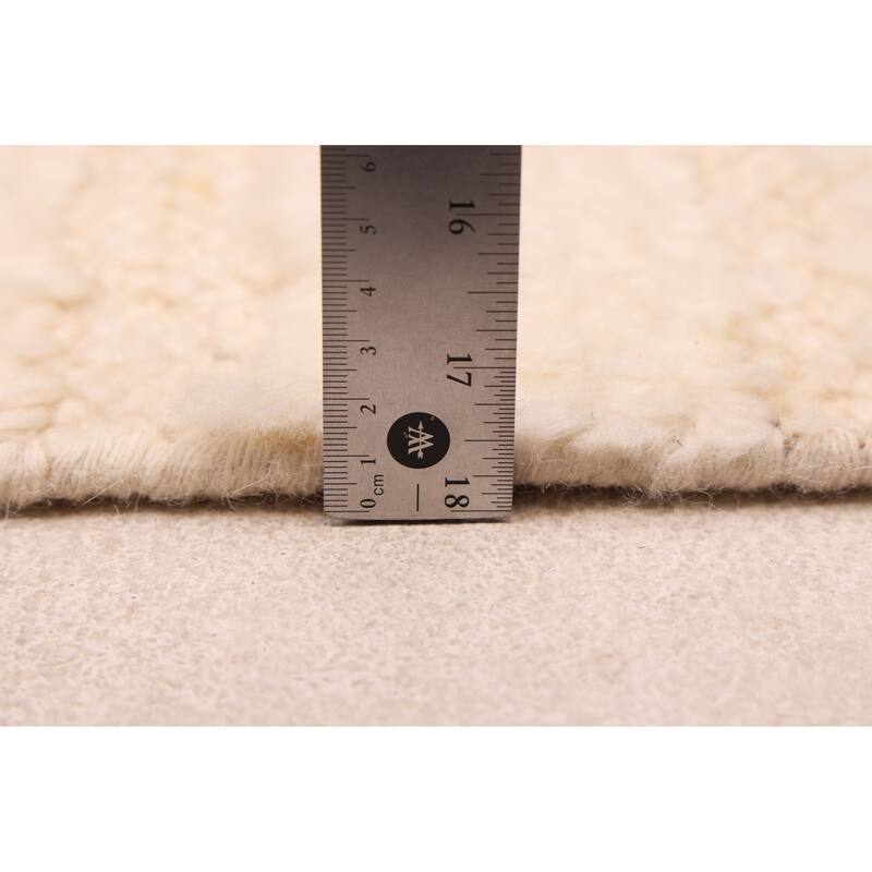 ECARPETGALLERY Hand-knotted Looma Cream Wool Rug - 8'0 x 9'9