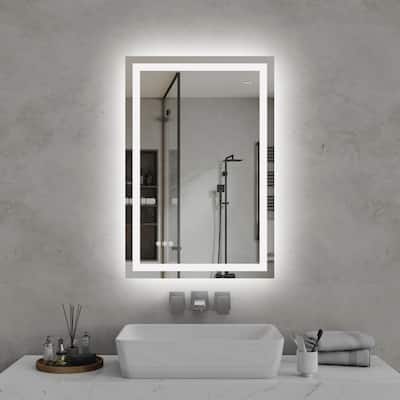 Clear Glass LED Vanity Mirror with Anti-Fog, Dimming and 3 Colors - 24” W x 36” H