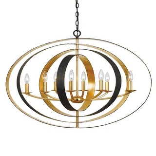 Luna 8 Light Bronze & Gold Oval Chandelier - 36'' W x 26.5'' H