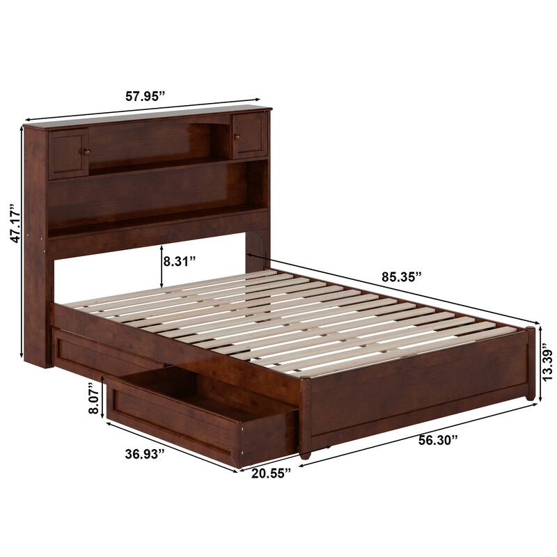 Hadley Platform Bed with Panel Footboard and Storage Drawers
