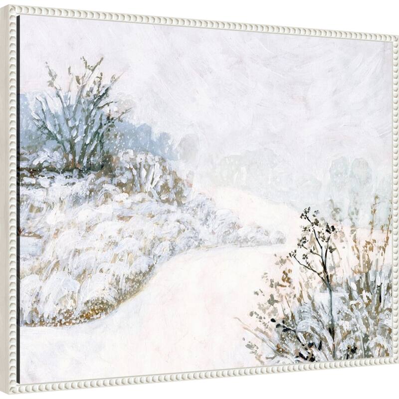 Frozen River Study II by Victoria Borges (28 x 23 in.), Framed Canvas Wall Art Print - Sylvie Beaded White