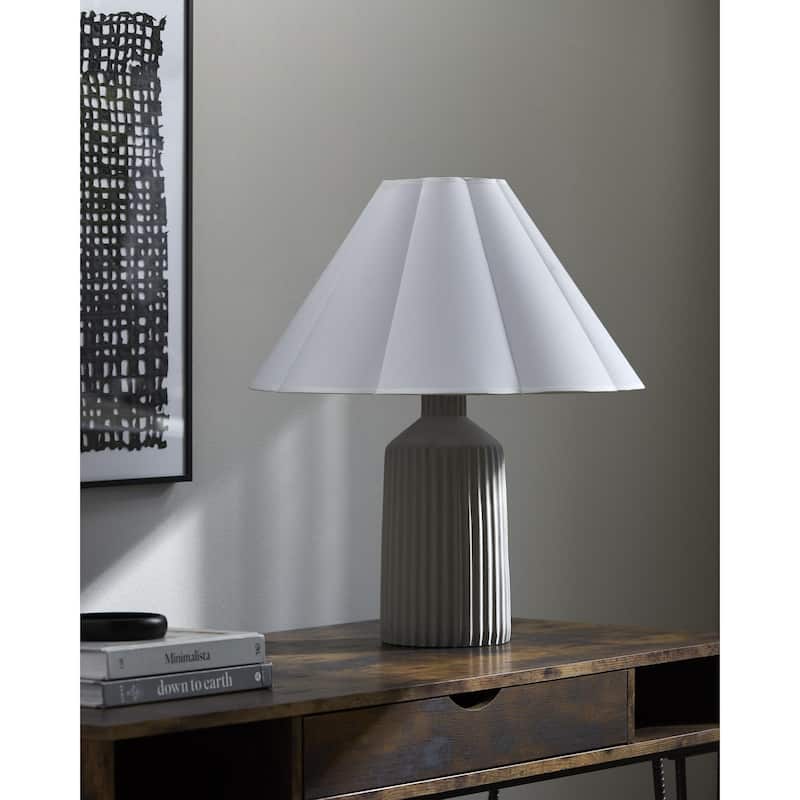 Livabliss Arez Traditional Accent Table Lamp - Gray/White