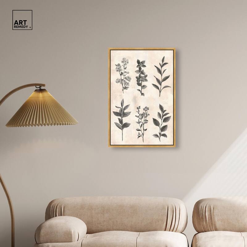 Sepia Stems Canvas by Art Remedy