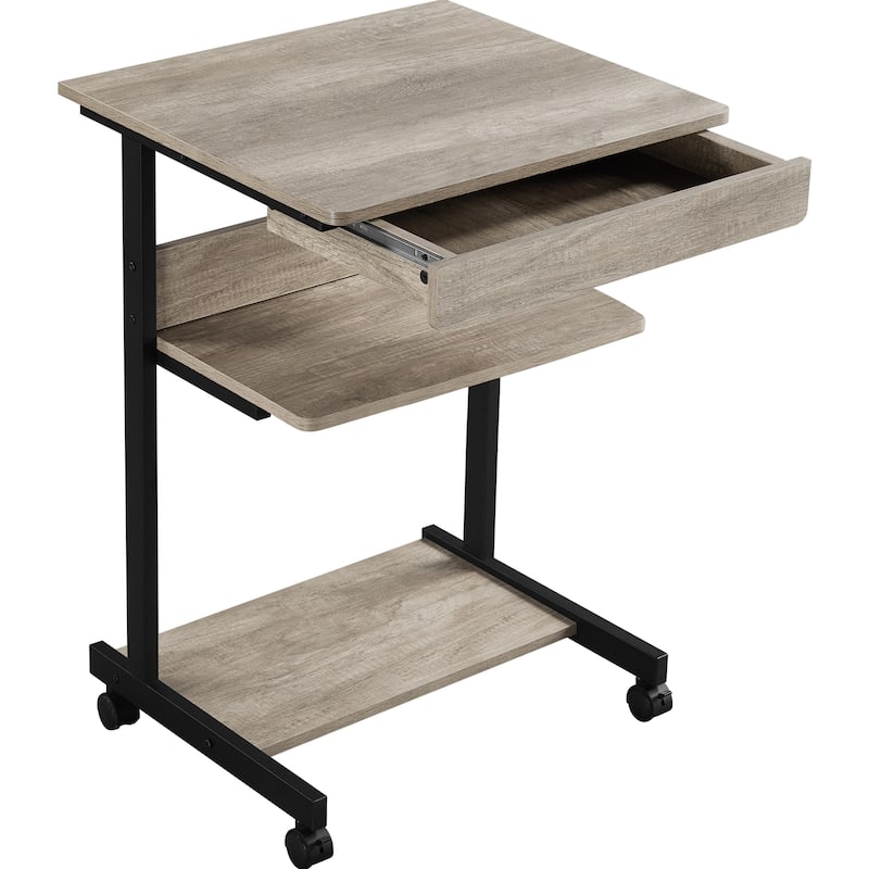 Yaheetech Rolling Computer Desk Table Tray Desk with Drawer and Shelf