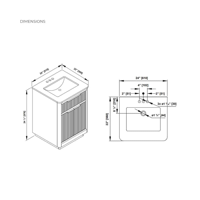 Xander Bathroom Vanity with White Engineered Stone Top