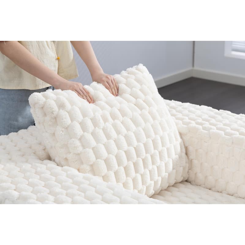 Luxurious Corduroy Fabric Lingge corduroy compression sofa with Ottoman