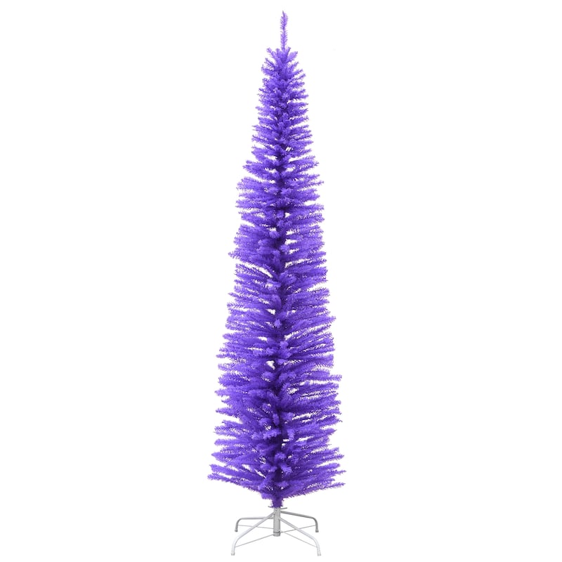 National Tree Company 7.5 ft. Lavender Color Slim Tree Decoration - 7.5 Foot