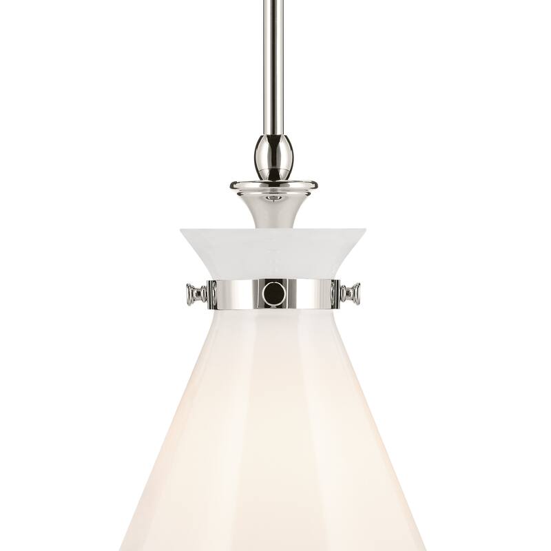 Kichler Lighting Laria 10.5 Inch 1 Light Pendant with Opal Glass in Polished Nickel