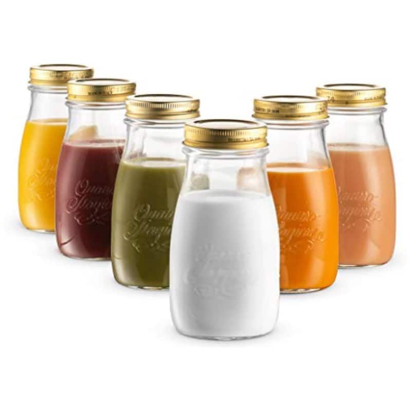 Bormioli Rocco Quattro Stagioni Set of 6 Jars And Drinking Bottles - 6.75 oz