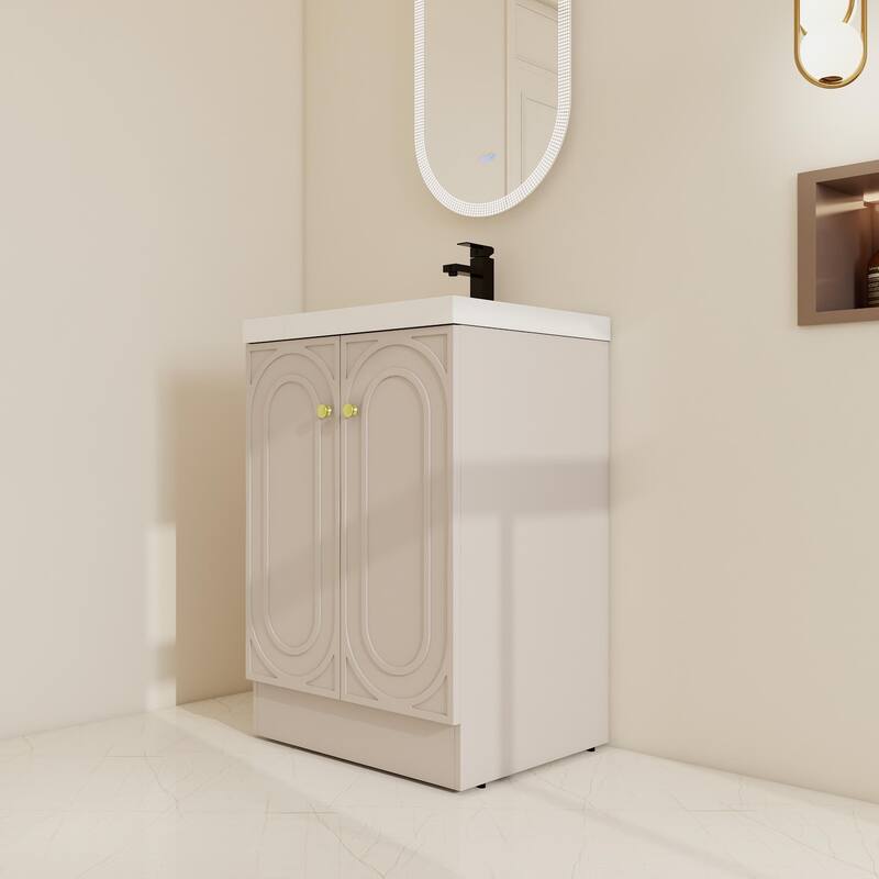 BNK 24/30/36 inch Freestanding Single Sink Bathroom Vanity with Soft Close Door and Adjustable Shelf