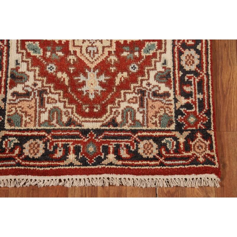 Geometric Heriz Serapi Oriental Foyer Rug Handmade Wool Carpet - 2'6"x 5'9"
